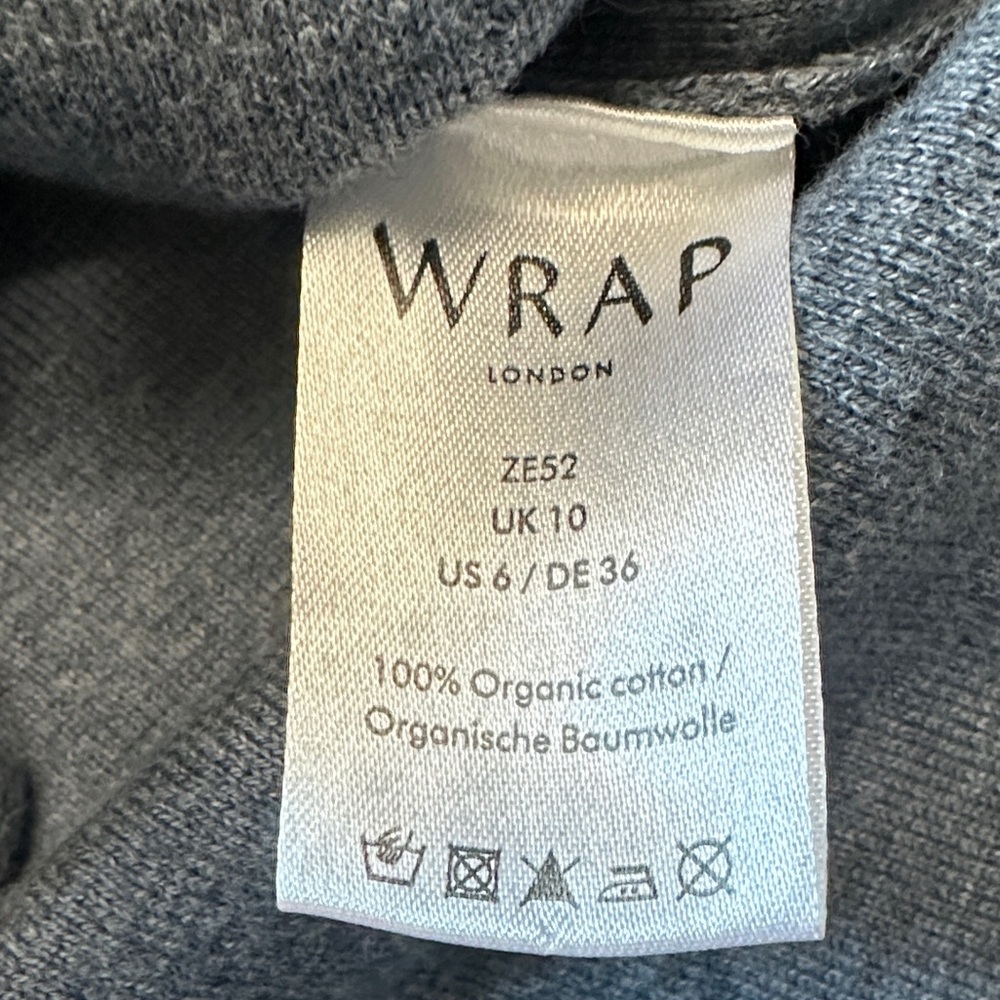 Wrap Charcoal Gray Button-Front Women's Sweater Jacket - Picture 7 of 13